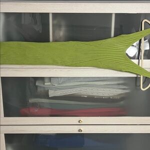 Vibrant Green Ribbed Dress